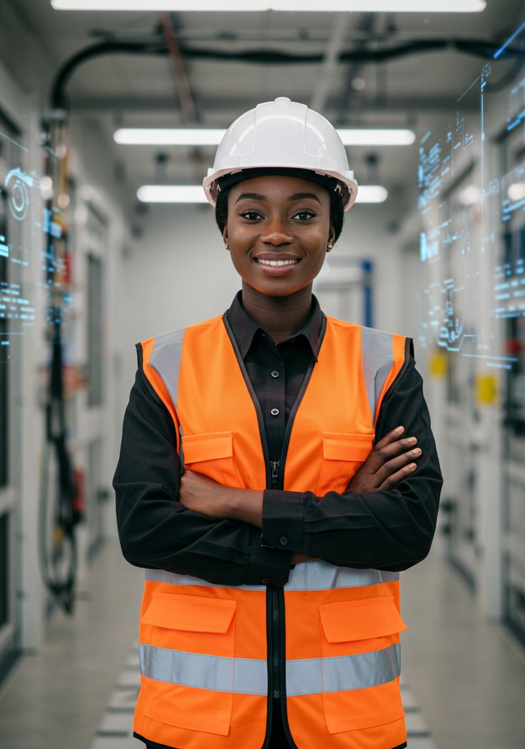 Engineer wearing safety equipment